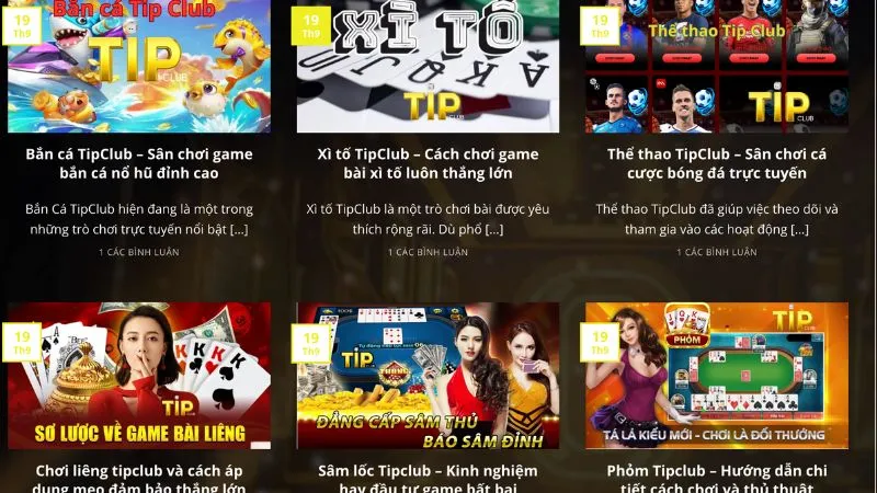 Một số tựa game nổi bật tại Tipclub