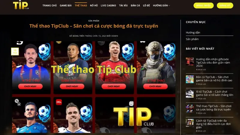 Giới thiệu sảnh thể thao Tipclub